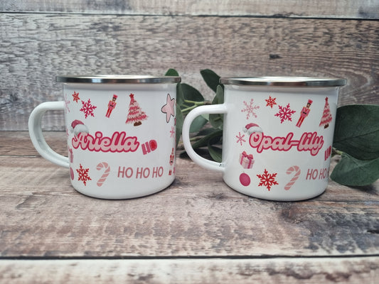 Personalised Christmas mug, red and pink Christmas, Christmas mug