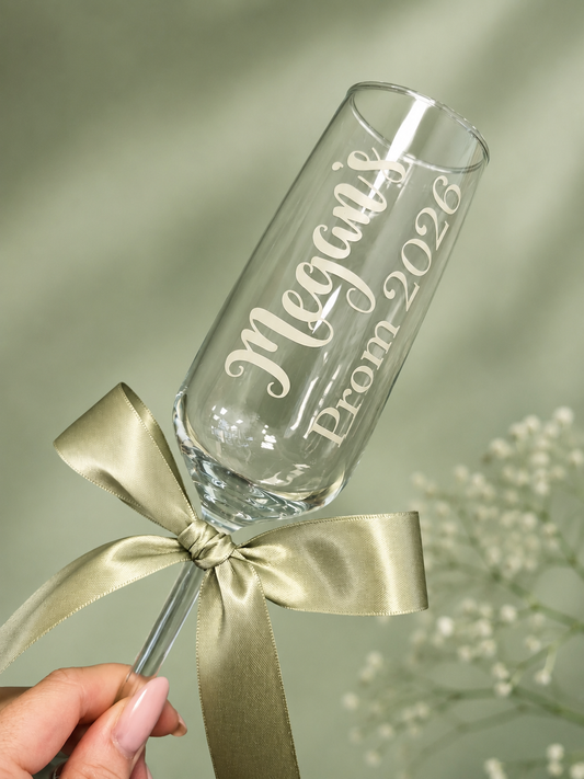 Personalised Prom Champagne Flute | Custom Prom Glass 2026 | Prom Keepsake Gift