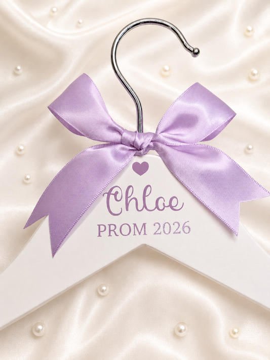 Personalised Prom Hanger | White Wooden Prom Hanger