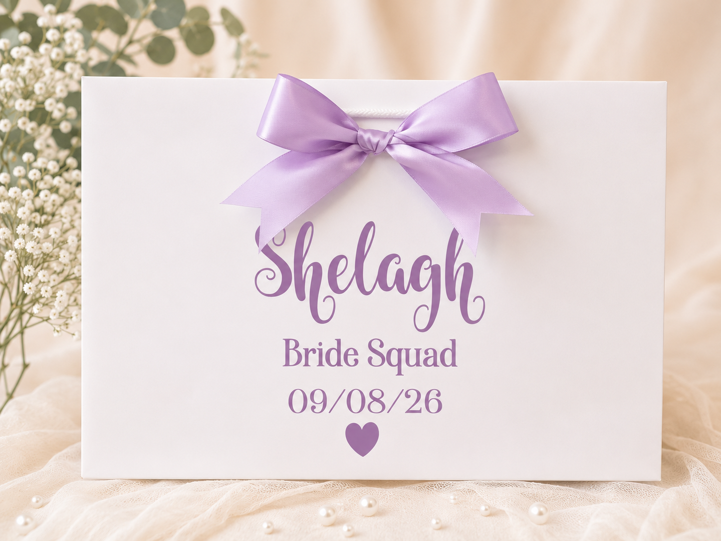 Luxury Personalised Bridal Party Gift Bags | Bridesmaid Proposal Bags | Wedding Gift Bags with Satin Bow | Maid of Honour Gift Bag