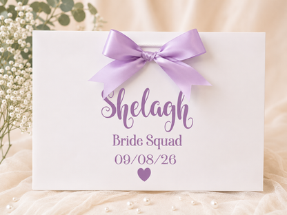 Luxury Personalised Bridal Party Gift Bags | Bridesmaid Proposal Bags | Wedding Gift Bags with Satin Bow | Maid of Honour Gift Bag