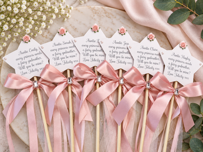 Personalised Fairy Godmother Wand – Will You Be My Godmother Gift