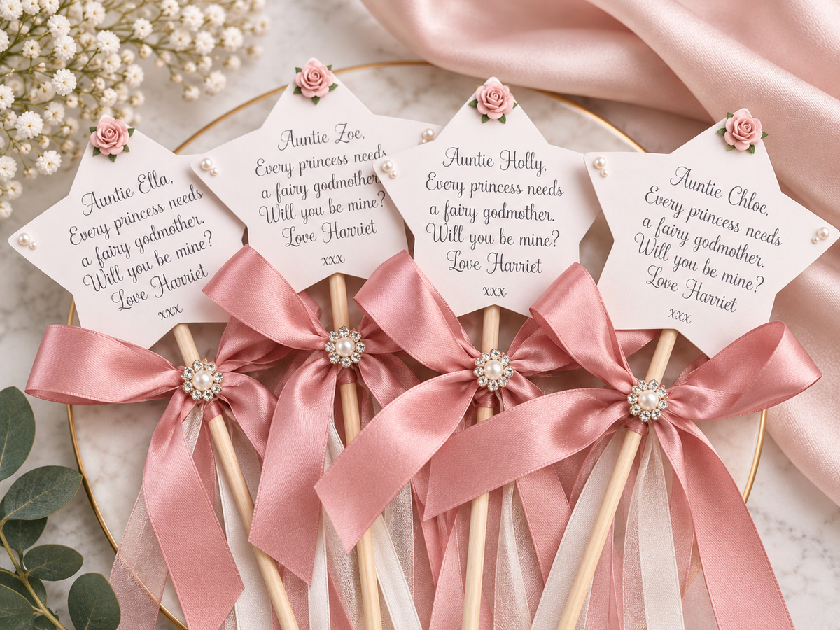 Personalised Fairy Godmother Wand – Will You Be My Godmother Gift