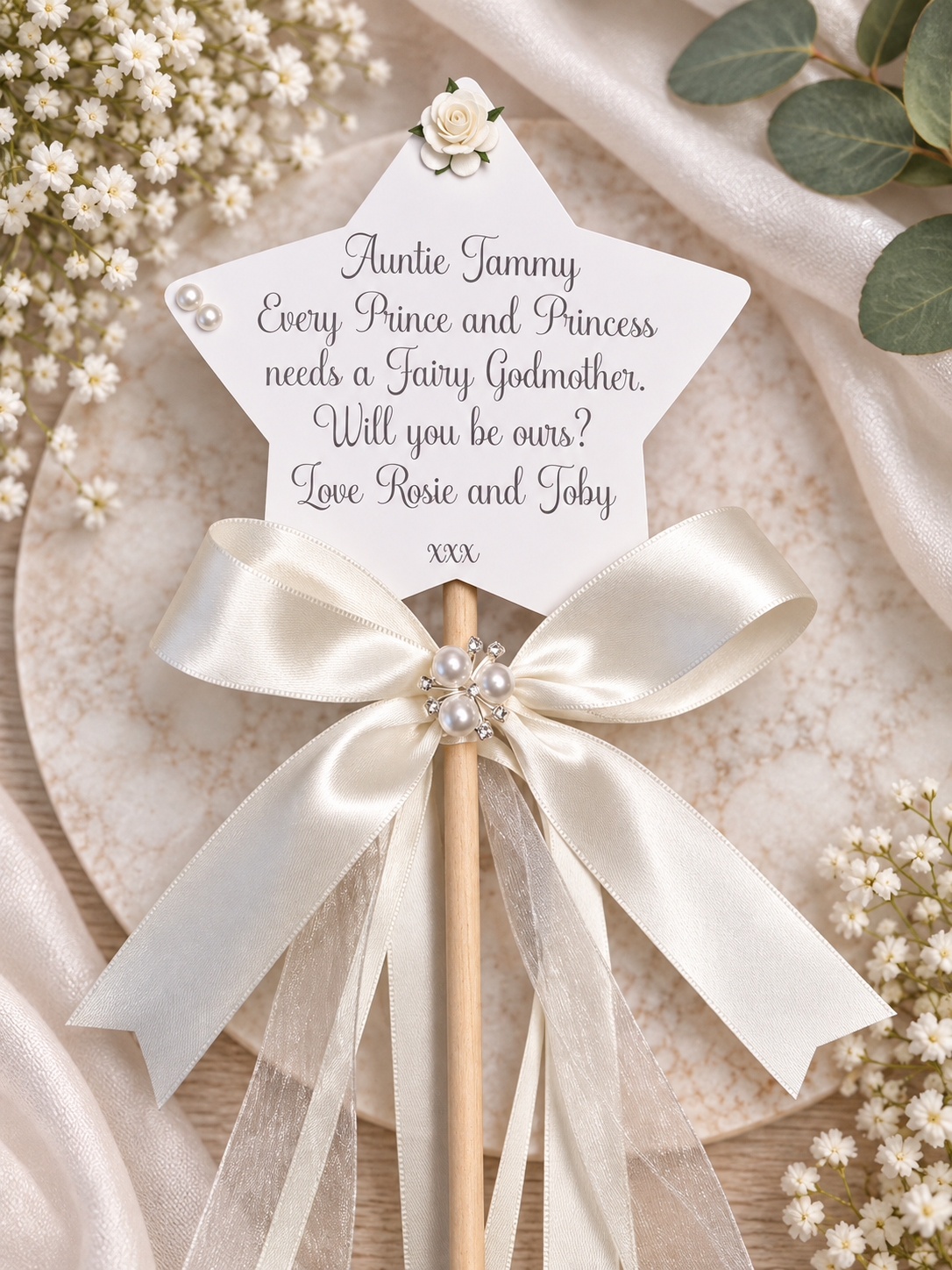 Personalised Fairy Godmother Wand – Will You Be My Godmother Gift