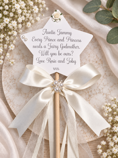 Personalised Fairy Godmother Wand – Will You Be My Godmother Gift
