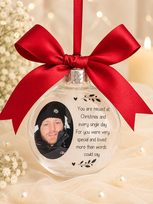 Christmas Memorial Bauble, Photo bauble