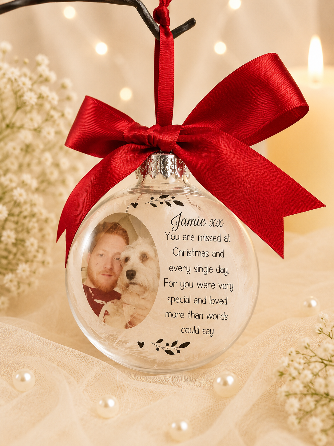 Christmas Memorial Bauble, Photo bauble