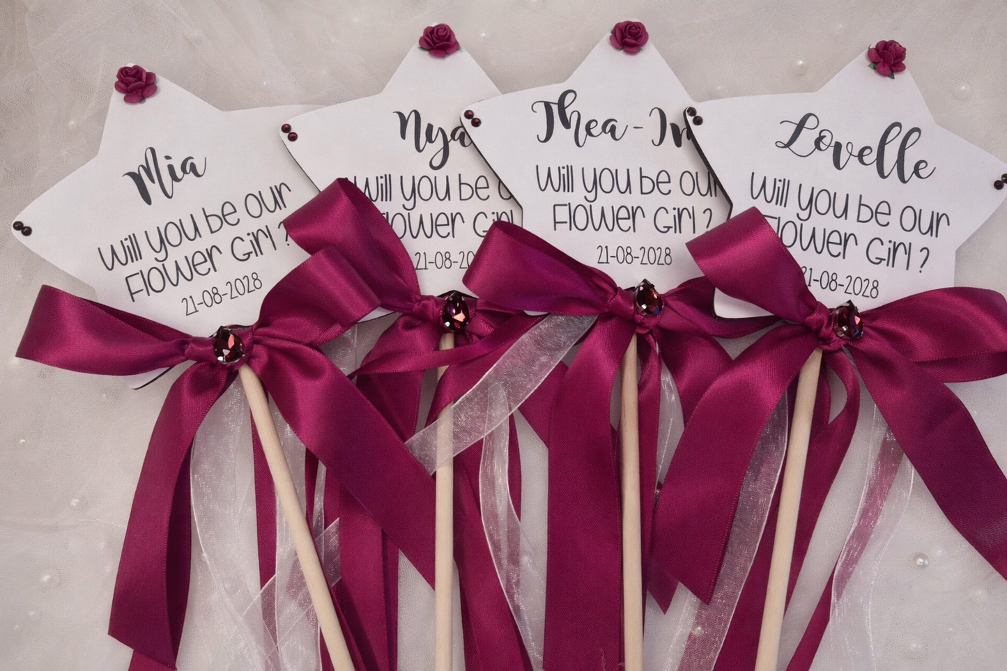 Personalised Flower Girl Wand | Will You Be My Flower Girl Proposal Gift | Wedding Wand Keepsake | Flower Girl Gift UK
