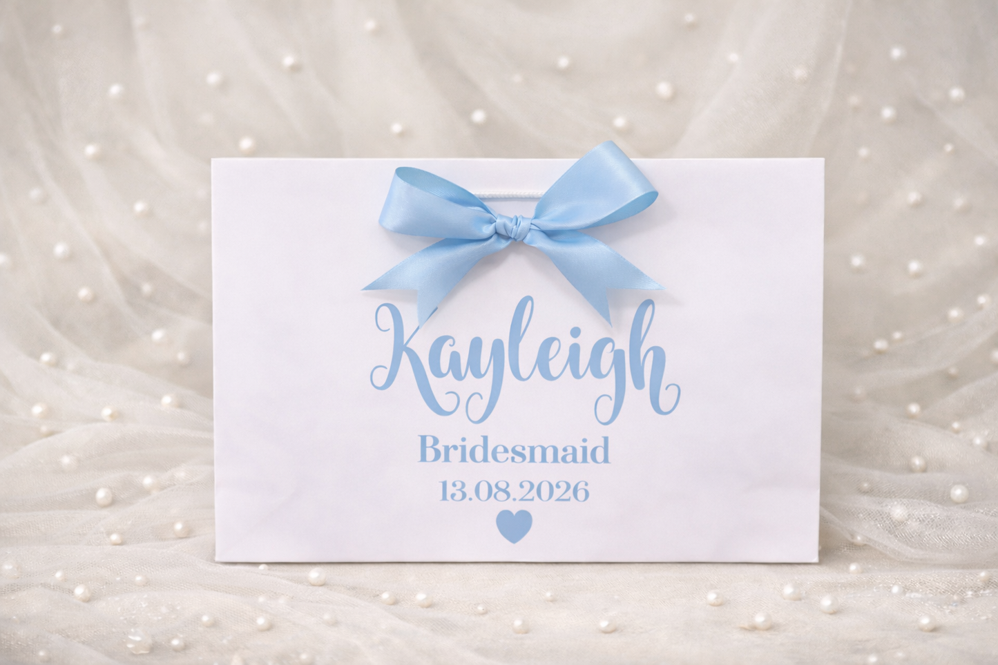 Luxury Personalised Bridal Party Gift Bags | Bridesmaid Proposal Bags | Wedding Gift Bags with Satin Bow | Maid of Honour Gift Bag