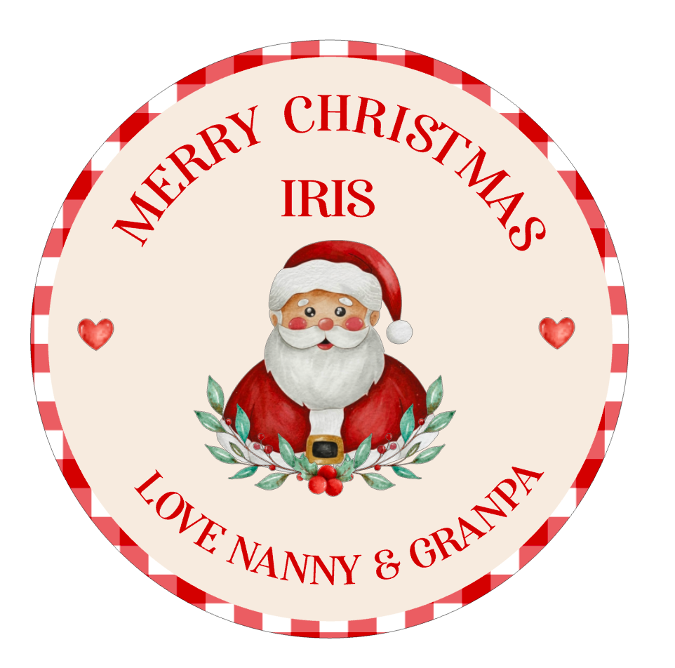 Christmas Sweet Tub Sticker, Sweet tub label