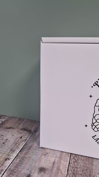 Gothic Wedding Dress Travel Box – “Till Death Do Us Part” Skull Hands | Carry-On Bridal Gown Box