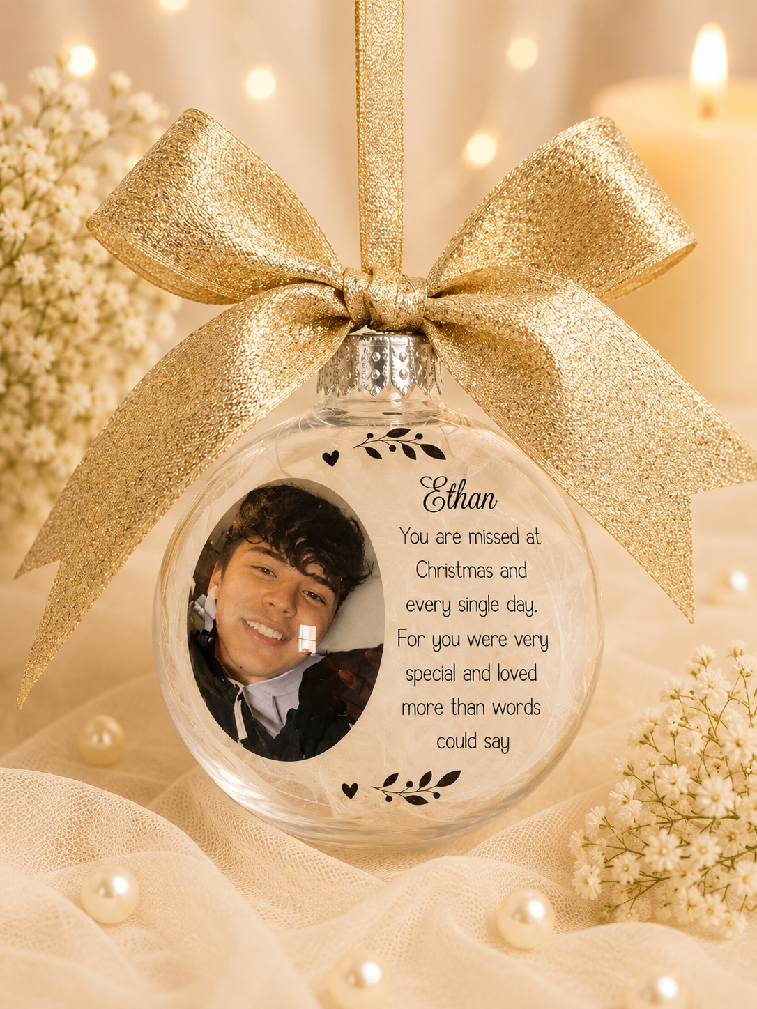 Christmas Memorial Bauble, Photo bauble