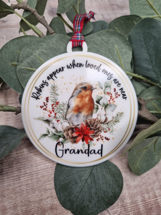 Robins appear Christmas ornament