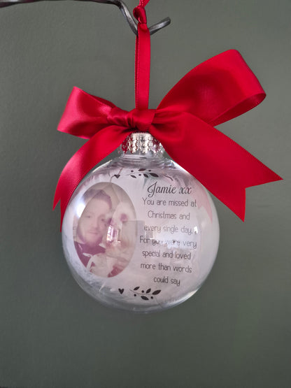 Christmas Memorial Bauble, Photo bauble