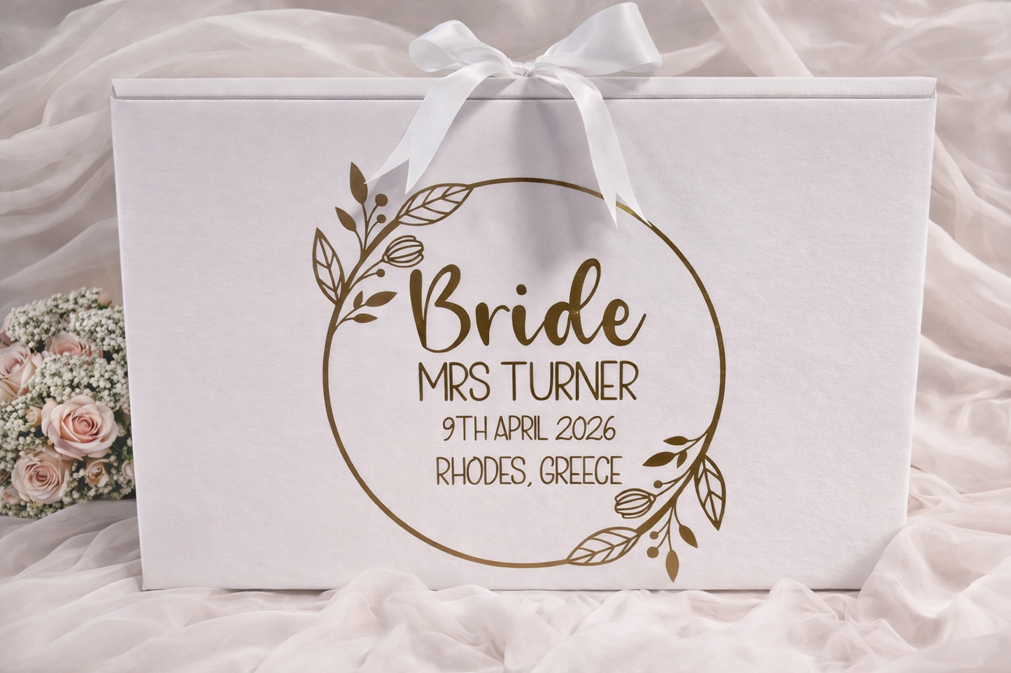 Wedding Dress Box- Floral Design - Fingers and Thumbs Crafts