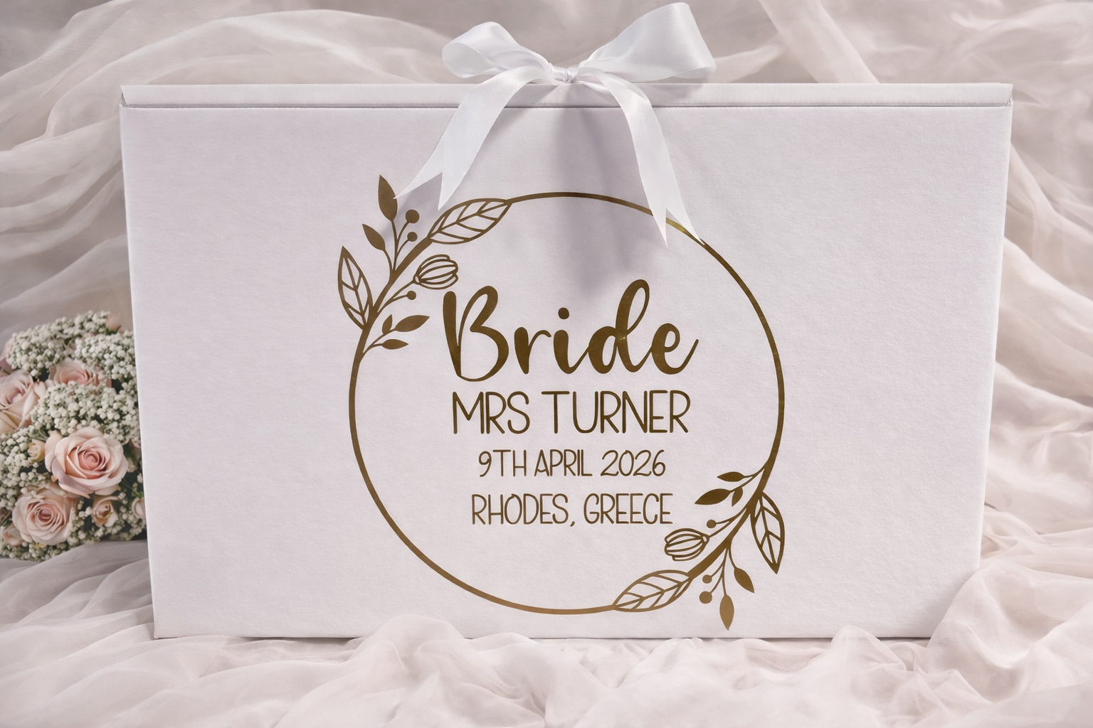 Wedding Dress Box- Floral Design - Fingers and Thumbs Crafts