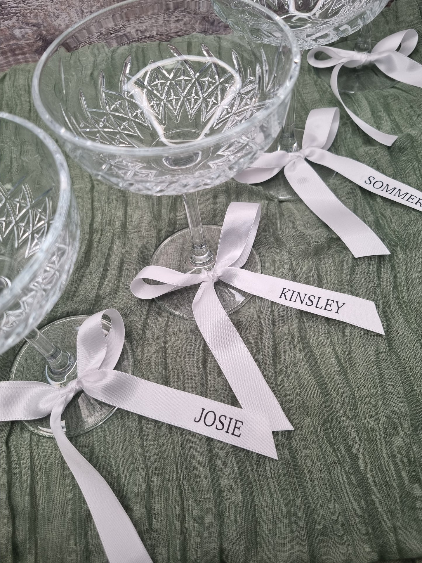 Wedding Ribbons, Wedding Glass Bows, Champagne Bows