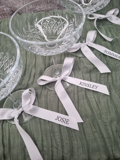 Wedding Ribbons, Wedding Glass Bows, Champagne Bows