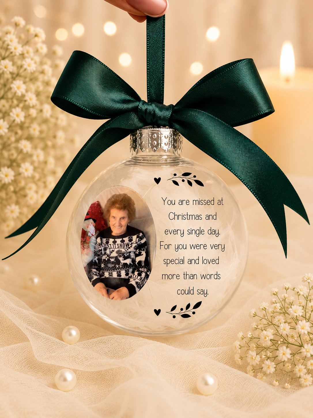 Christmas Memorial Bauble, Photo bauble