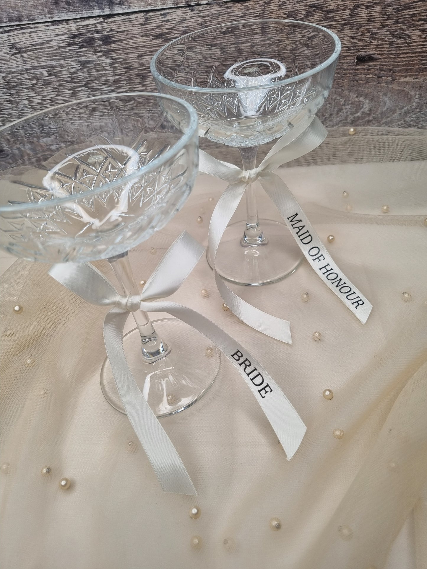 Wedding Ribbons, Wedding Glass Bows, Champagne Bows