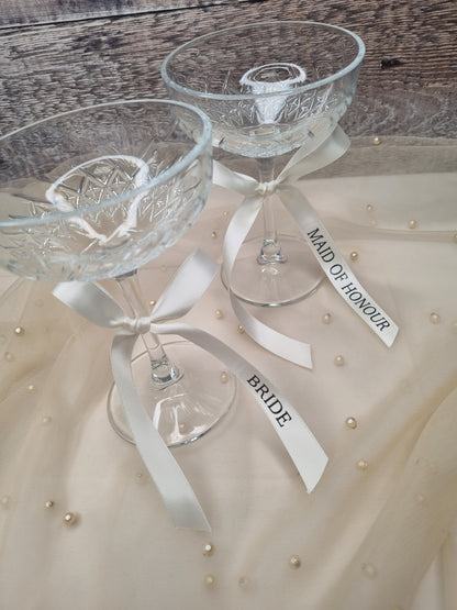 Wedding Ribbons, Wedding Glass Bows, Champagne Bows