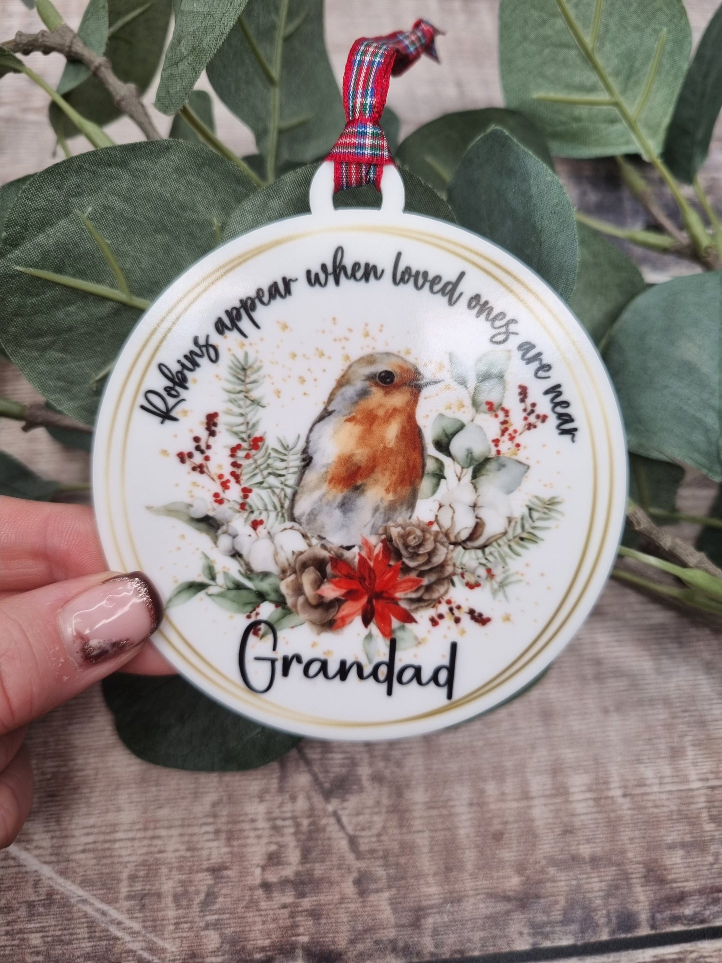 Robins appear Christmas ornament