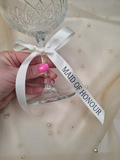 Wedding Ribbons, Wedding Glass Bows, Champagne Bows