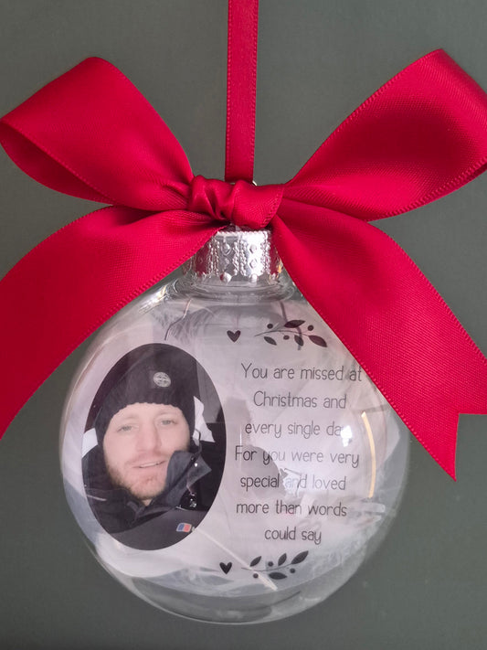Christmas Memorial Bauble, Photo bauble