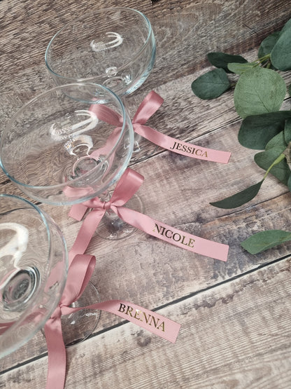 Wedding Ribbons, Wedding Glass Bows, Champagne Bows